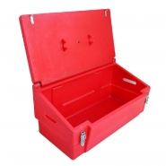 Bac à sable 100L avec pelle et grenouillères cadenassables - Polyéthylène haute densité - Marque Plast'Up Rotomoulage_1