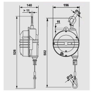 Équilibreur enrouleur 9354-9359 - câble inox - corps aluminium - capacité 4 à 25 kg - course 2000 mm_1