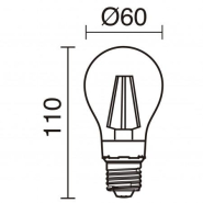 Lampe LED filament E27 - 6W - 4000K - Intérieur/Extérieur - Verre transparent_1