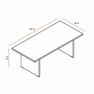 Table de réunion rectangulaire Quando - MDD - Wengé_1