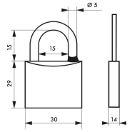 Cadenas à clé Mach 3 - 30 mm - Corps laiton monobloc - Anse en acier inoxydable - Sécurité optimale_1
