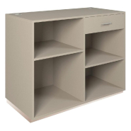 Comptoir Vertigo T03 MDF naturel et taupe avec tiroir 120x60x93cm_1