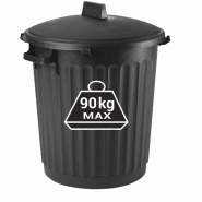 Poubelle de rue EDA 80 litres - en polypropylène avec couvercle plat - 67 x 51 x 51 cm_1