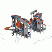 Structure de jeux 4 tours gamme pilotis - pi41501i - capacité 40 enfants_1