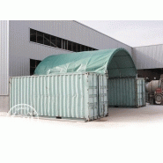 Tunnel de stockage monté sur containers - structure en acier galvanisé - bâche PVC 720 g/m² - dimensions 12 x 8 x 3 m_1