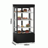 Vitrine réfrigérée pour pâtisserie MADRID - 1000 mm - 3 étagères - Noir_1
