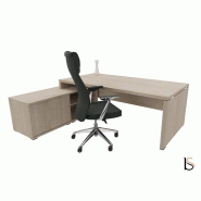 Bureau monochrome TAK avec rangement intégré - Mobel Linea - 245, Acacia clair, Gauche_2