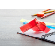 Règle transparente en plastique flexible - Couleur rouge - Poids 28g_1