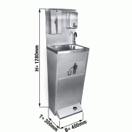 Lave-mains avec pédale et distributeur de savon_1