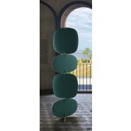 Totem acoustique FLOCON - 4 panneaux unicolores, structure en acier blanc, L 57,5 x H 180 cm - Référence 8043 FR207_1