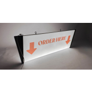 Enseigne lumineuse au plafond - Plexiglas blanc thermoformé - Triangulaire - LED - 30 à 150 cm_1