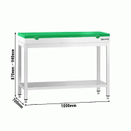 Table inox de découpe avec plan vert - Profondeur 700 mm | Ggm - 1000_1