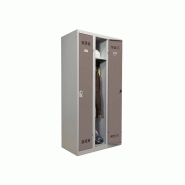 Vestiaire 3 cases industrie propre - monobloc en acier avec portes indégondables et serrure ou moraillon_1
