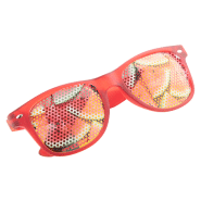 Lunettes de soleil en plastique - monture transparente - protection UV400 - couleur rouge - 24g_1