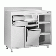 Meuble inox pour machine à café - 1200 x 600 mm - 2 tiroirs_1