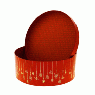 Boite à chapeau carton rouge Christmas Ø25 -_1