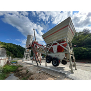 Centrale à béton mobile 60 m³ - Malaxeur Twinshaft 1500/1000 L - Trémie d'agrégats 36 m³ - Silo à ciment 100 tonnes_1