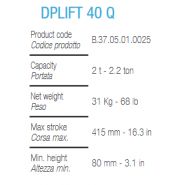 Dplift 40 Q - crics hydrauliques manuels à chariot Dino Paoli - capacité 2T - poids 31 kg_1