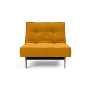 Innovation Living - Fauteuil Splitback Eik convertible en lit 90x115 cm - Pieds chêne naturel - Tissu Elegance Burned Curry_1