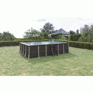 Piscine hors sol rectangulaire 17m² Barrain - composite PVC/chanvre - structure acier - fabrication française_1