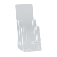 Porte-brochure de comptoir 1/3 A4 - 2 compartiments superposés - Transparent - Polystyrène injecté_1