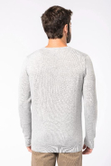Pull col en V écoresponsable homme - Kariban - Réf: K980 - 50% coton biologique / 50% polyester recyclé_1