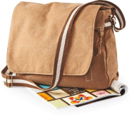 Sac courrier vintage en toile - Réf: QD610 - Quadra - Multiples poches zippées et bandoulière ajustable_1