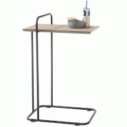 Table basse Enola - Placage chêne massif huilé - Piètement métal noir - Style industriel contemporain_1