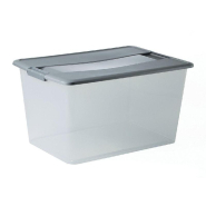 Bac de rangement A3 45L - 57x39x30.5cm - Plastique transparent avec couvercle_1