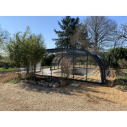Abri de piscine haut télescopique - structure en aluminium thermolaqué époxy_2