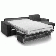 Canapé d'angle convertible Night Edition - Velours bleu marine - Couchage express 140 cm - Matelas Excellence Literie 14 cm_1