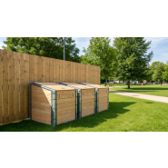 Composteur collectif 3 cellules - 1000L, 1500L, 2000L - Résineux raboté/Douglas raboté_1