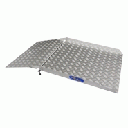 Rampe d'accès passe porte FEAL - aluminium strié 125 x 75 cm - charge 300 kg - hauteur franchissement 24 cm_1