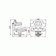 Siège adaptable avec accoudoir - universel pour tracteur agricole - suspension mécanique 120 kg_1