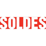 Affiche soldes 120x30 cm - Rouge et Blanc - Papier_1