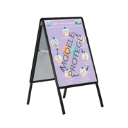 Chevalet de trottoir Cadro-Clic® A0 / 118,8 x 84 cm - Noir - Cadre aluminium laqué avec protection plexiglass antireflets - Réf : 215350NR_1