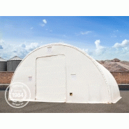 Tunnel de stockage / fermé / structure en acier / couverture en pe / ancrage au sol avec platine / porte / façade / pignon / 21 x 15.25 x 7.6 m_1