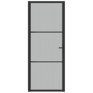 Vidaxl porte intérieure 83x201,5 cm noir verre mat et aluminium 350553_1