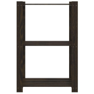 Vidaxl support de rangement à 3 niveaux noir 60x38x90 cm bois pin 373409_1