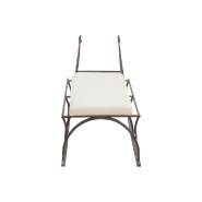 Banc luge en métal marron - assise blanche rembourrée en mousse - design élégant et original_1