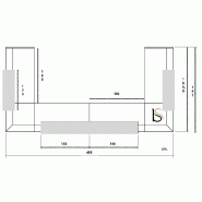 Banque d'accueil en U modèle Z2, différents coloris - Officity. - Blanc, Gris ombre, 485_2