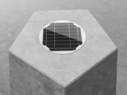 Borne en béton Giro avec LED - Ensemble de deux bornes en béton avec bande lumineuse à LED et panneaux solaires intégrés_1