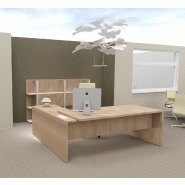 Bureau avec retour T45 finition bois- Quadrifoglio. - 220, Orme, Droite_2