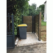 Cache-conteneur pour déchets - poteaux métalliques résistants au vent jusqu'à 2,50 m - bois brut issu de forêts durables_1
