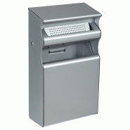 Cendrier corbeille mural - 2L/15L - Kopa en acier poudré anti-UV avec serrure à clé triangulaire_1