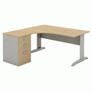 Bureau d'angle compact piètement métal avec caisson hauteur bureau So Aitana_1