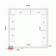 Chambre froide négative CRNF3030 Blanc 3000 x 3000 x 2200 mm TEFCOLD_1