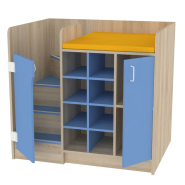 Change avec escalier fixe : porte + 8 cases