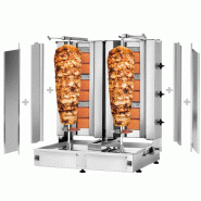 Grill Döner kebab gaz 2x3 brûleurs max 80 kg avec tôle de protection - moteur en bas_1