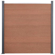 Vidaxl ensemble de panneaux de clôture marron 699x186 cm wpc 3211832_1
